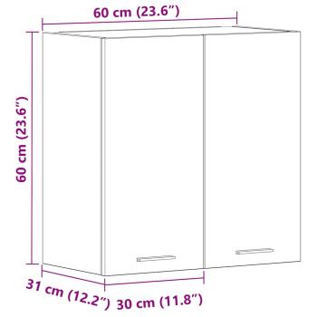 Hängeschrank Grau Sonoma 60x31x60 cm Holzwerkstoff