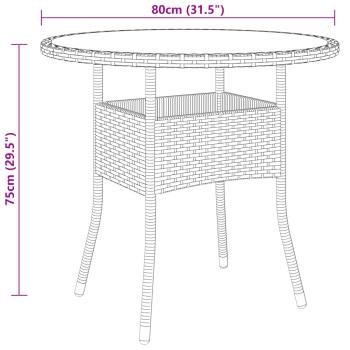 3-tlg. Garten-Bistro-Set Poly Rattan Schwarz