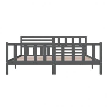Massivholzbett Grau 200x200 cm