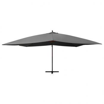 Ampelschirm mit Holzmast 400x300 cm Anthrazit 