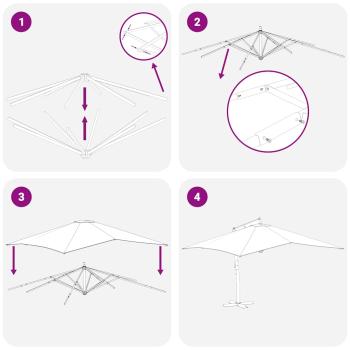 Ampelschirm mit Holzmast 400x300 cm Azurblau 