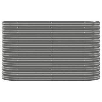 Hochbeet Pulverbeschichteter Stahl 114x40x68 cm Grau