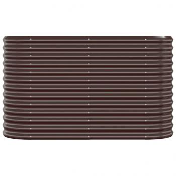Hochbeet Pulverbeschichteter Stahl 114x40x68 cm Braun