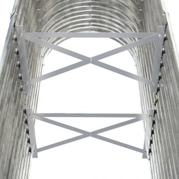 Hochbeet Pulverbeschichteter Stahl 114x40x68 cm Silbern