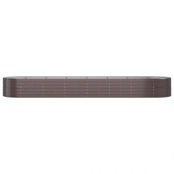 Hochbeet Pulverbeschichteter Stahl 584x140x68 cm Braun