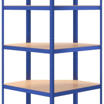 Regale mit 5 Böden 5 Stk. Blau Stahl & Holzwerkstoff