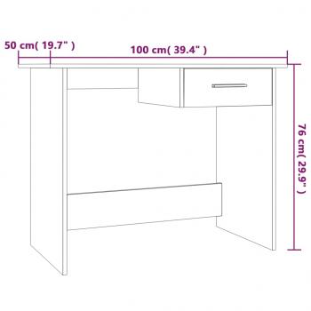 Schreibtisch Räuchereiche 100x50x76 cm Holzwerkstoff