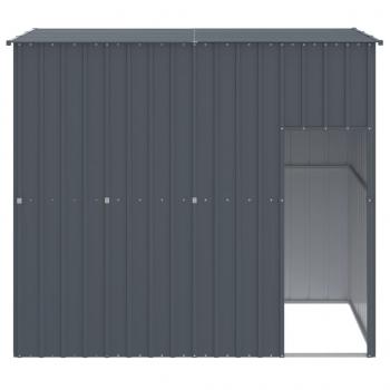 Hundehütte mit Dach Anthrazit 214x153x181 cm Verzinkter Stahl