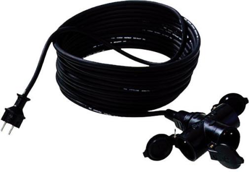 ARDEBO.de Bachmann 343.172 Schutzkontaktverlängerung, 25 m, schwarz