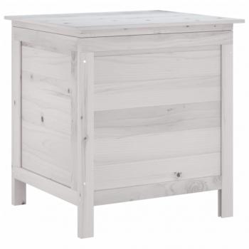 Gartentruhe Weiß 50x49x56,5 cm Massivholz Tanne