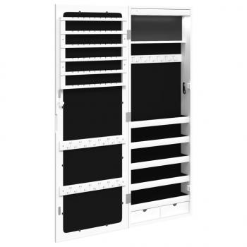 Spiegel-Schmuckschrank mit LED-Beleuchtung Wandmontage Weiß
