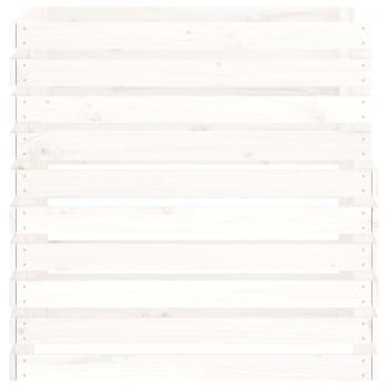Komposter Weiß 80x80x78 cm Massivholz Kiefer