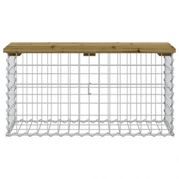 Gartenbank aus Gabionen 83x31,5x42 cm Kiefernholz Imprägniert