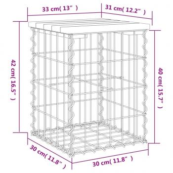 Gartenbank aus Gabionen 33x31x42 cm Massivholz Douglasie