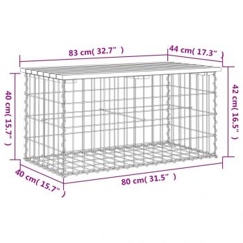 Gartenbank aus Gabionen 83x44x42 cm Kiefernholz Imprägniert