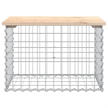 Gartenbank aus Gabionen 63x44x42 cm Massivholz Kiefer