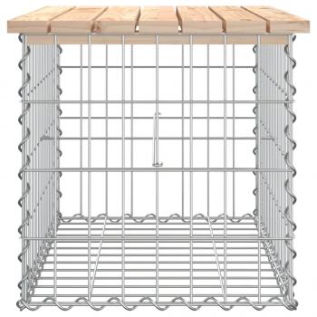 Gartenbank aus Gabionen 63x44x42 cm Massivholz Kiefer