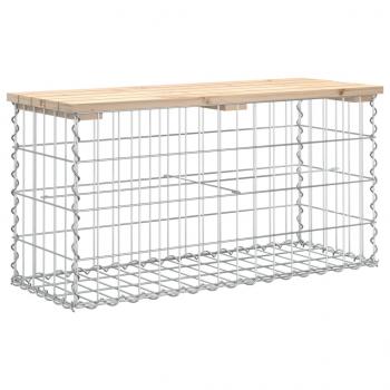 Gartenbank aus Gabionen 83x31,5x42 cm Massivholz Kiefer