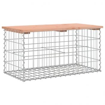 Gartenbank aus Gabionen 83x44x42 cm Massivholz Douglasie