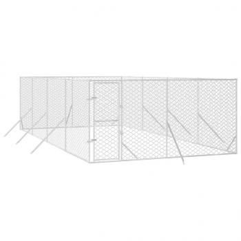Outdoor-Hundezwinger Silbern 4x8x2 m Verzinkter Stahl