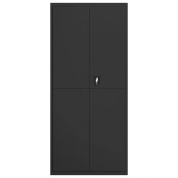 Aktenschrank Schwarz 90x40x200 cm Stahl