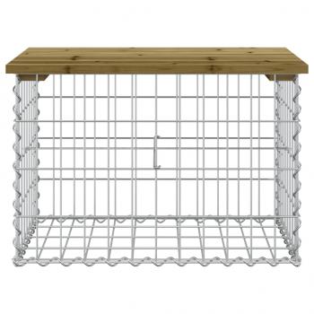 Gartenbank aus Gabionen 63x44x42 cm Kiefernholz Imprägniert