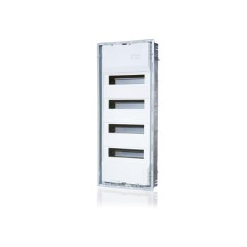 Newlec HUPV 48B TM UP-Verteiler, 4-reihig, 48+8 Module, mit Rahmen und Tür aus Metall, 