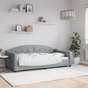 ARDEBO.de - Tagesbett Hellgrau 90x190 cm Stoff