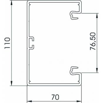 Obo Bettermann GK-70110RW Geräteeinbaukanal mit Bodenlochung 70x110x2000, PVC, reinweiß, RAL 90 (Menge: 2 m je Bestelleinheit)