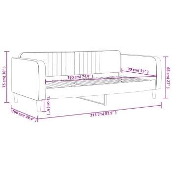 Tagesbett Schwarz 90x190 cm Samt