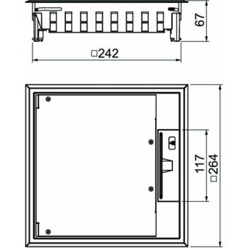 Obo Bettermann GES9-3B U 9011 Geräteeinsatz für Universalmontage 264x264x67, PA, graphitschwarz