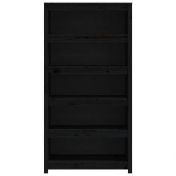 Bücherregal Schwarz 80x35x154 cm Massivholz Kiefer