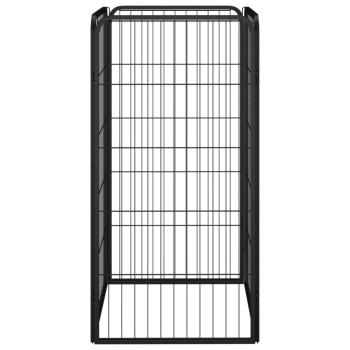 4-tlg. Hundelaufstall Schwarz 50x100cm Stahl Pulverbeschichtung