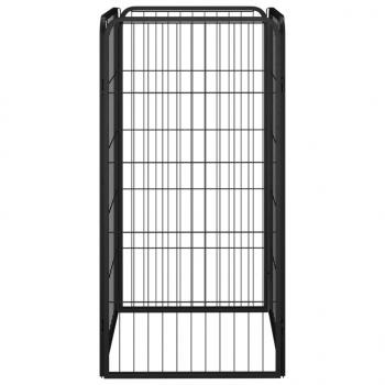 4-tlg. Hundelaufstall Schwarz 50x100cm Stahl Pulverbeschichtung