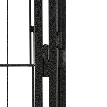 4-tlg. Hundelaufstall Schwarz 50x100cm Stahl Pulverbeschichtung