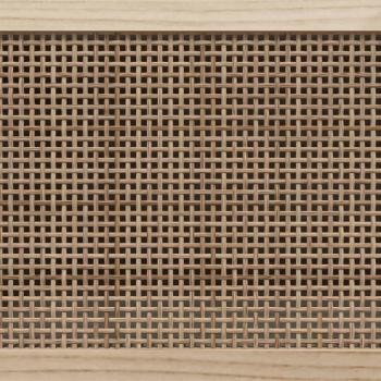 TV-Schrank Schwarz 105x30x40 cm Massivholz Kiefer Natur-Rattan