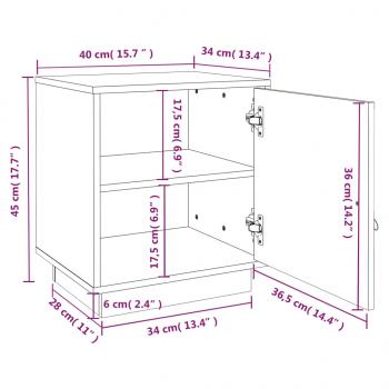 Nachttische 2 Stk. 40x34x45 cm Massivholz Kiefer