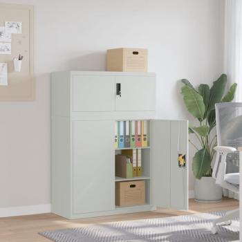 ARDEBO.de - Aktenschrank Hellgrau 90x40x130 cm Stahl
