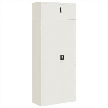 Aktenschrank Weiß 90x40x220 cm Stahl