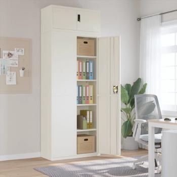 ARDEBO.de - Aktenschrank Weiß 90x40x240 cm Stahl