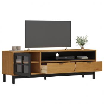 ARDEBO.de - TV-Schrank mit Glastür FLAM 158x40x50 cm Massivholz Kiefer