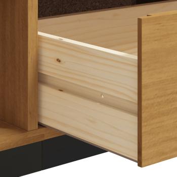 TV-Schrank mit Glastür FLAM 158x40x50 cm Massivholz Kiefer