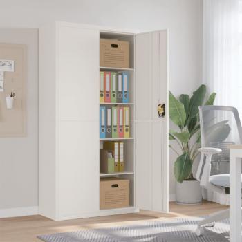 ARDEBO.de - Aktenschrank Weiß 90x40x180 cm Stahl