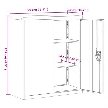 Aktenschrank Weiß 90x40x105 cm Stahl