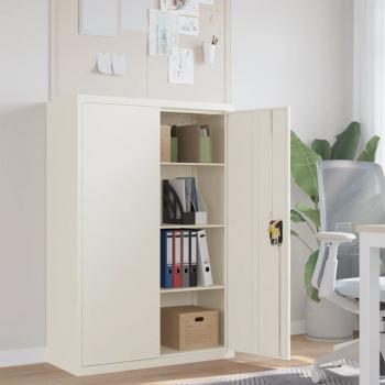 ARDEBO.de - Aktenschrank Weiß 90x40x140 cm Stahl