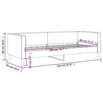 Tagesbett Hellgrau 80x200 cm Stoff
