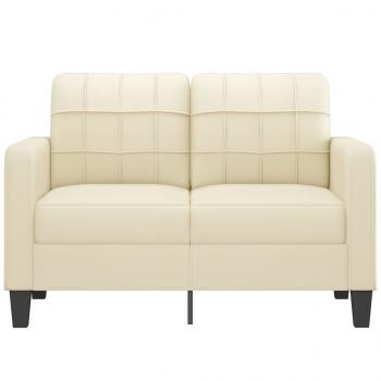 2-Sitzer-Sofa Creme 120 cm Kunstleder