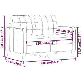 2-Sitzer-Sofa Creme 120 cm Kunstleder