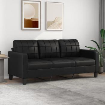 ARDEBO.de - 3-Sitzer-Sofa Schwarz 180 cm Kunstleder