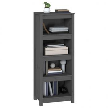 Bücherregal Grau 50x35x125,5 cm Massivholz Kiefer